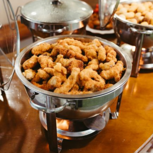 Chafing dish of hot food for catering — D'Cora's Custom Cakes, Pine Bluff, Arkansas